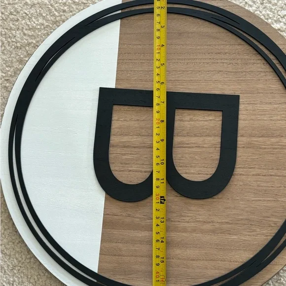 Black and Brown Monogram Round Door Decor - Picture 5 of 6